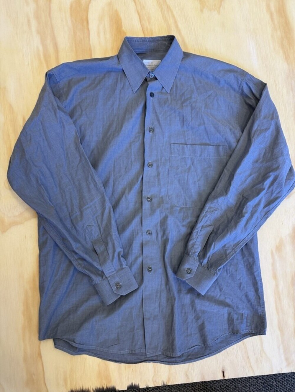 ERMENEGILDO ZEGNA Vintage Gray Soft Button Up Dress Shirt M